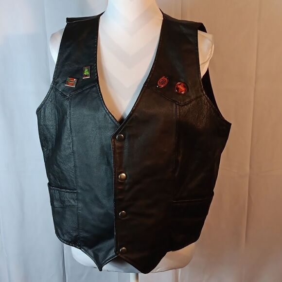 Biker's Club Black Leather Women's Vest - Picture 10 of 10